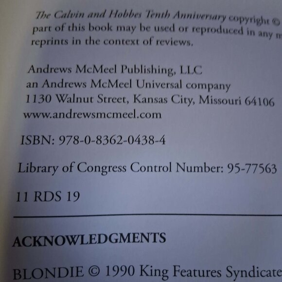 CALVIN & HOBBS 10TH ANNIVERSARY BOOK - Picture 3 of 3